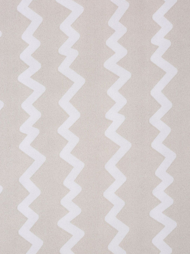 KLOTTHE Beige Chevron Cotton 300 TC Fitted Single Fine Bedsheet with a Pillow Cover-87 x 59 inches