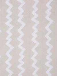 KLOTTHE Beige Chevron Cotton 300 TC Fitted Single Fine Bedsheet with a Pillow Cover-87 x 59 inches