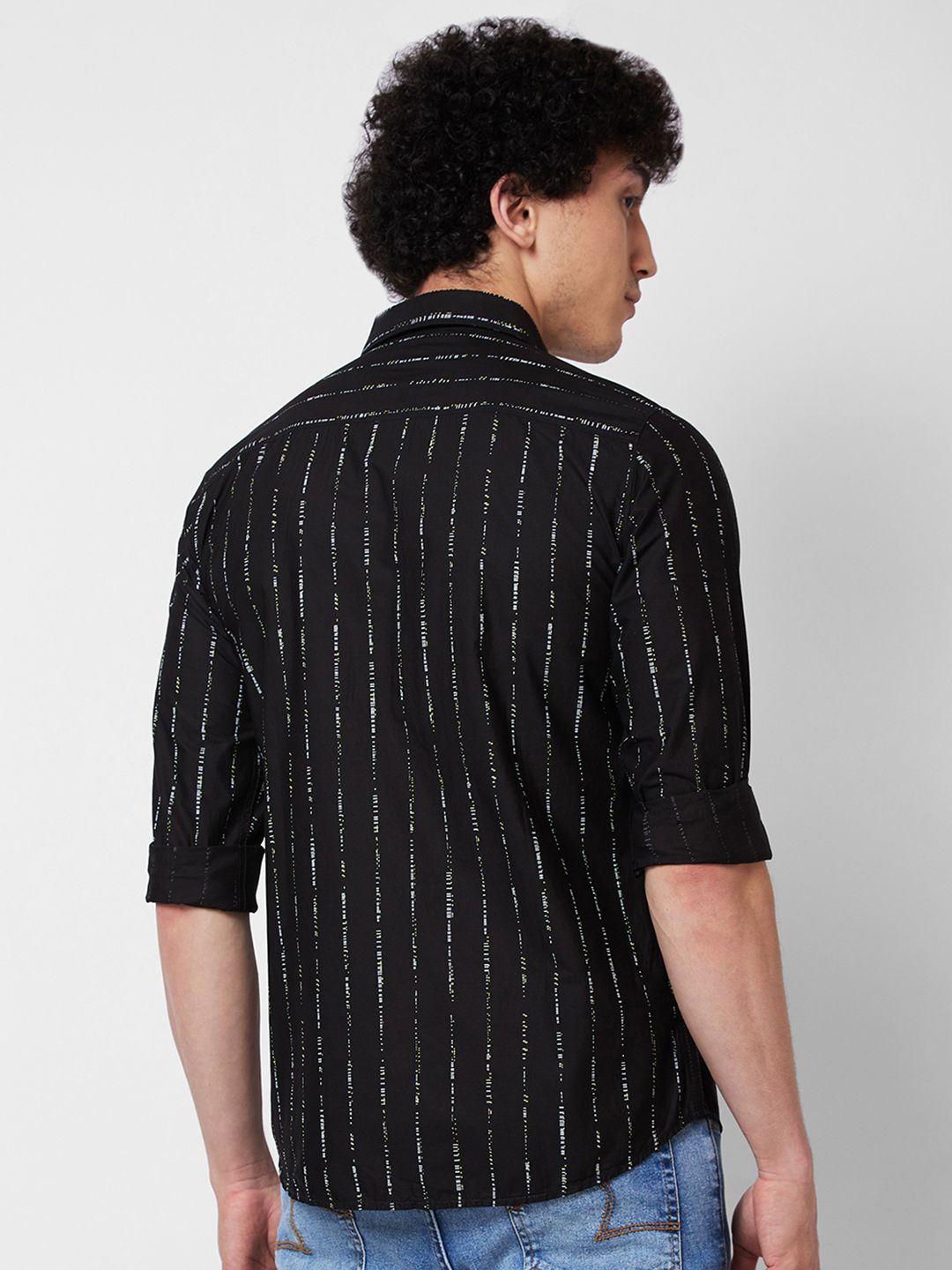 SPYKAR Vertical Striped Spread Collar Pure Cotton Casual Shirt