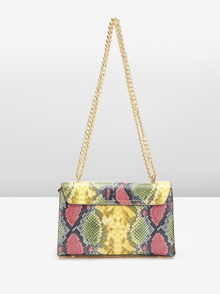 Lino Perros Snake Skin Textured Structured Sling Bag