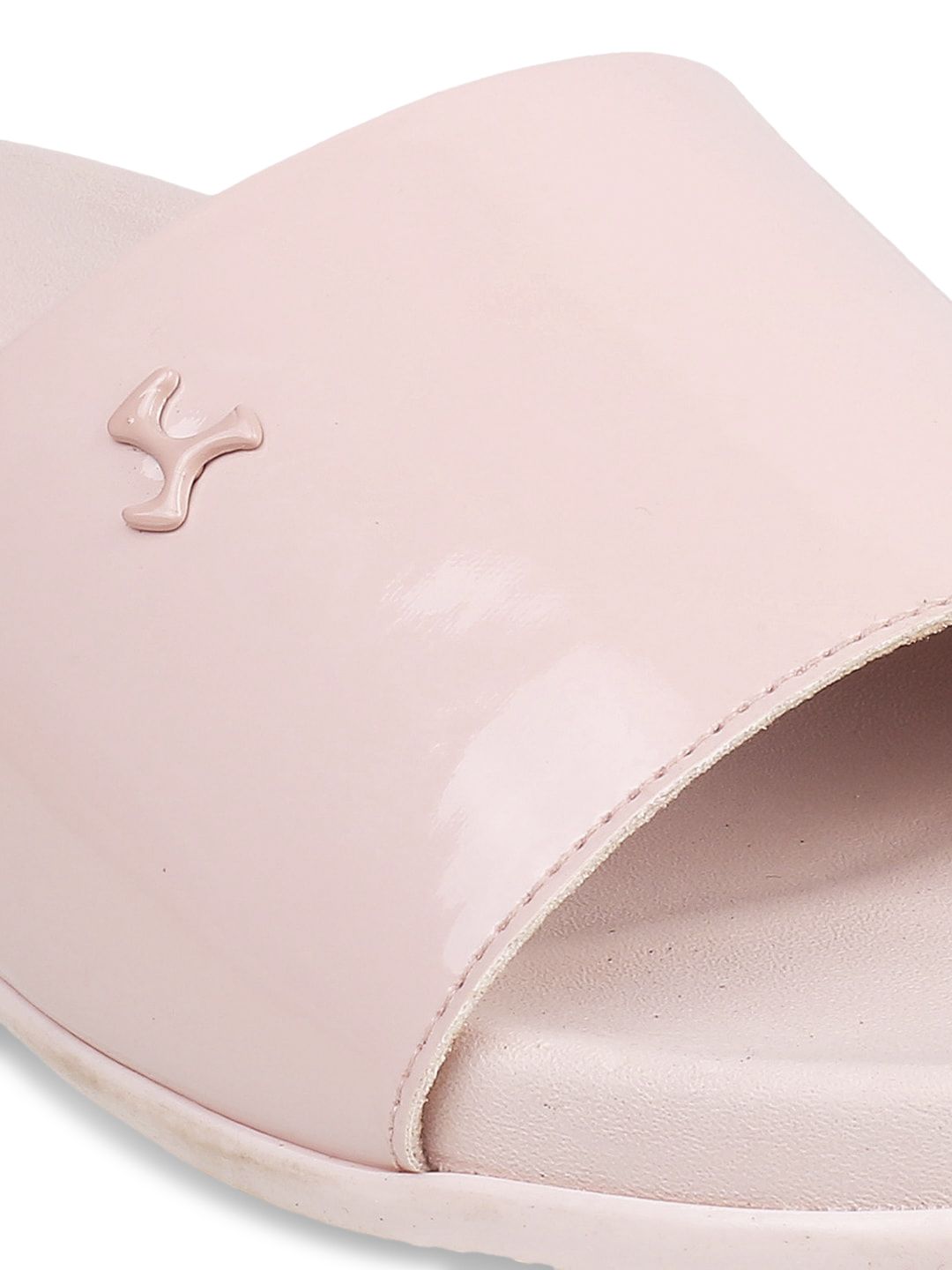 Mochi Women Pink Solid Sliders