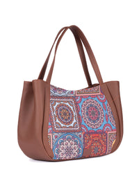 Motif Etnik ZOUK Beg Bahu Jute Berstruktur Bercetak Sehingga 16 inci