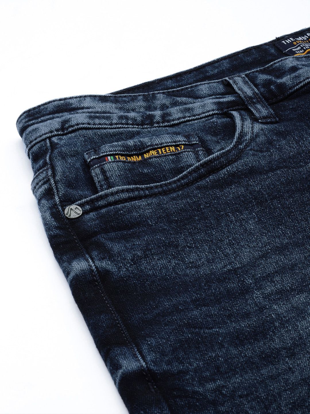 The Indian Garage Co Men Slim Fit Light Fade Stretchable Jeans