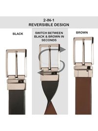 Teakwood Leathers Men Leather Reversible Formal Belt