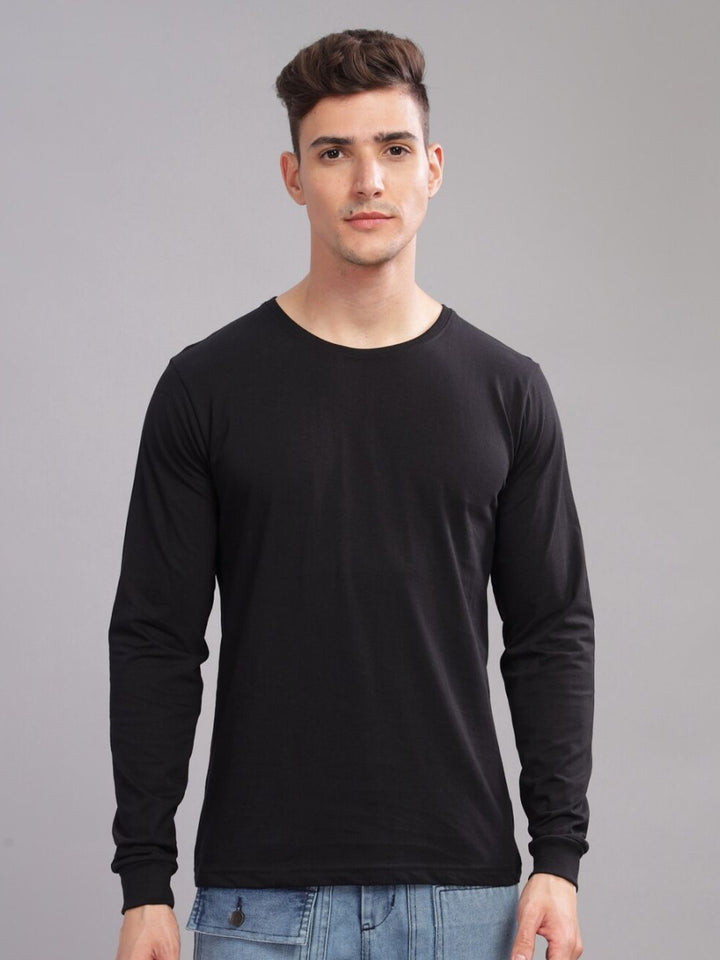 ADRO Men Solid Round Neck T-shirt
