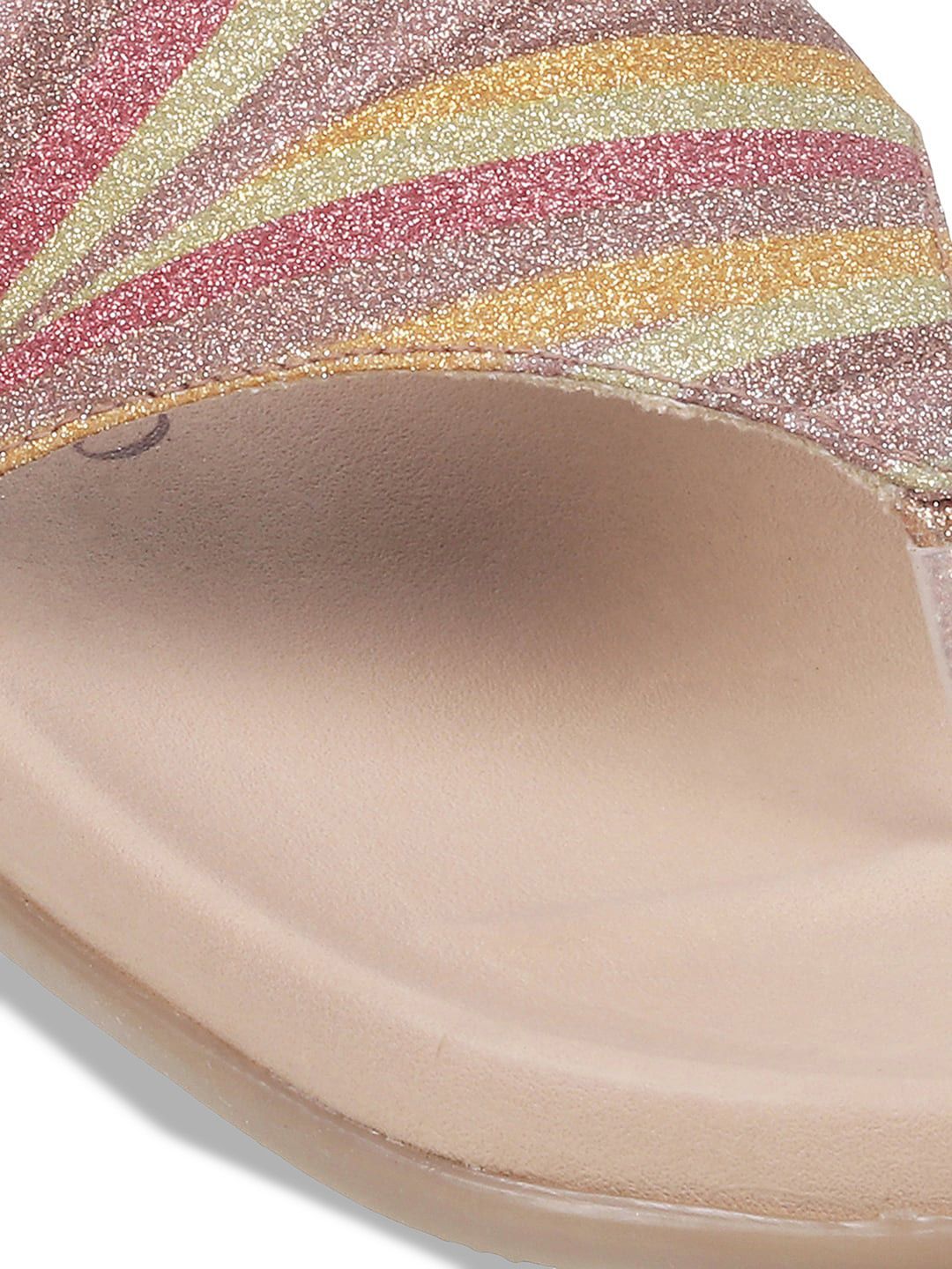 Metro Women Embellished Open Toe Flats