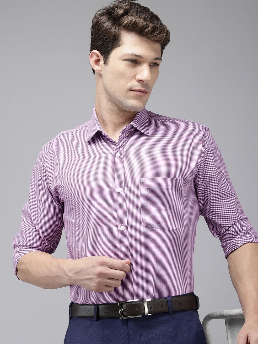 Park Avenue Slim Fit Micro Checks Formal Shirt