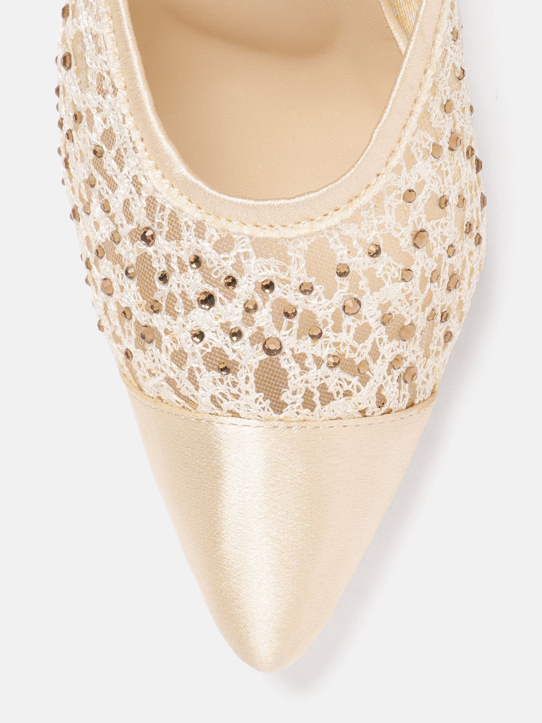 Lino Perros Woven Design Embellished Slim Heeled Mules