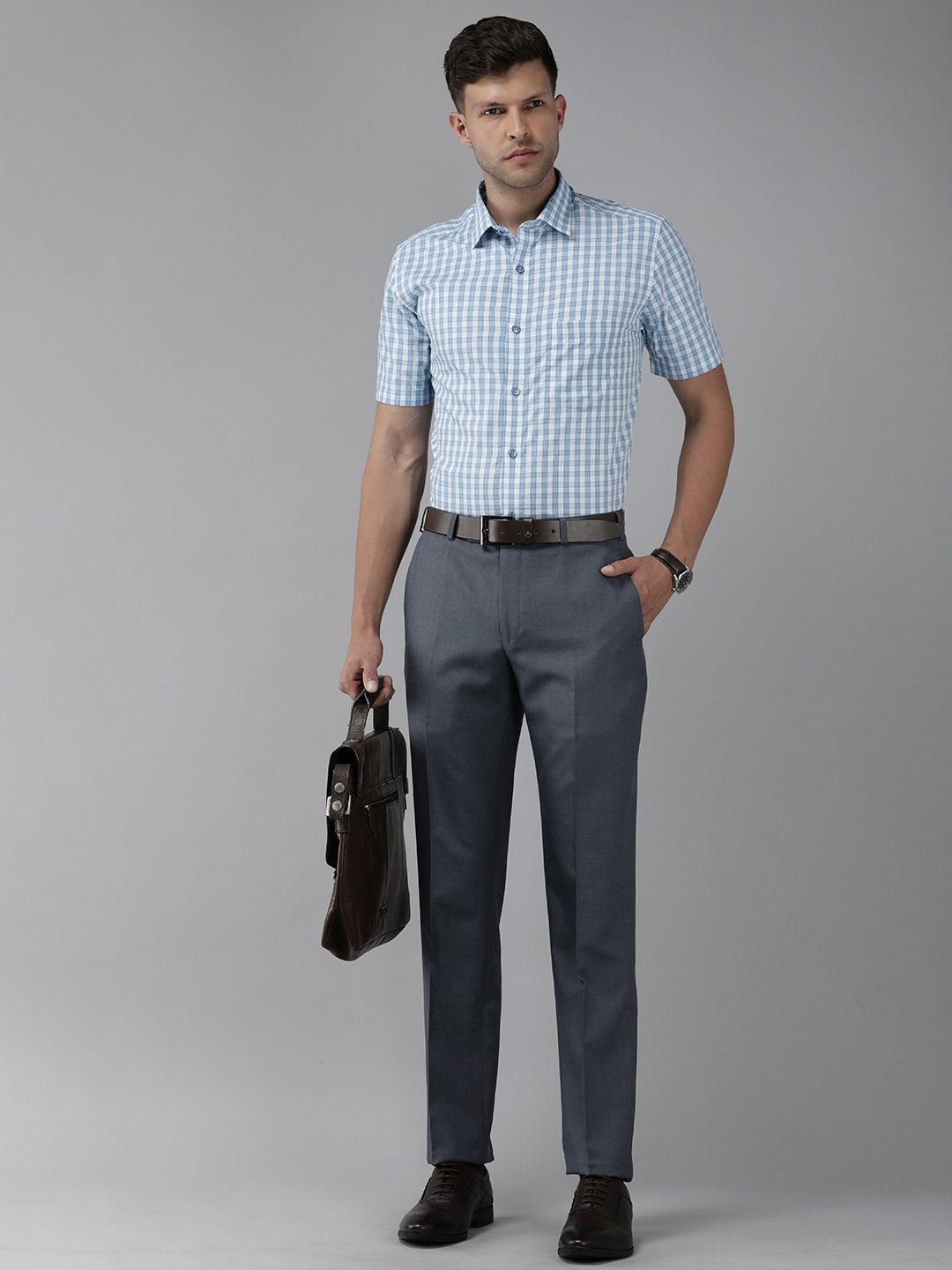 Park Avenue Men Smart Fit Low-Rise Formal Trousers