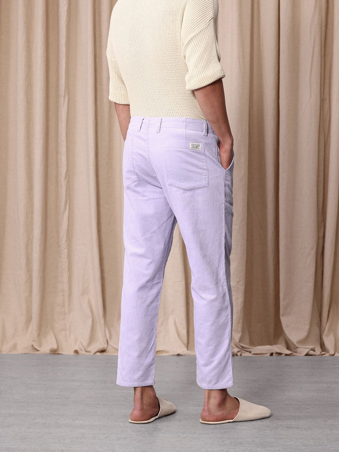 Mr Bowerbird Men Tailored Fit Corduroy Pure Cotton Trousers