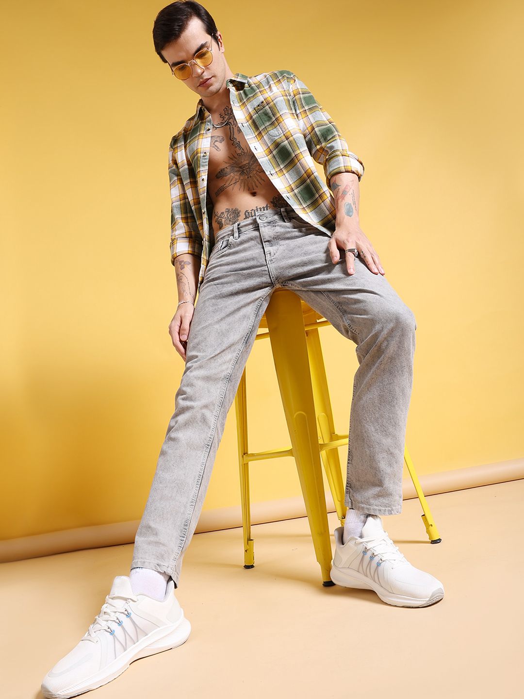 The Indian Garage Co Men Slim Fit Clean Look Mid-Rise Stretchable Jeans