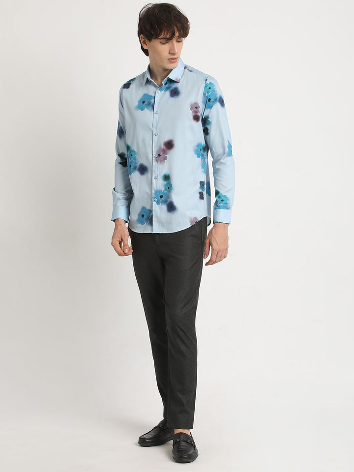 THE BEAR HOUSE Slim Fit Tie & Dye Pure Cotton Casual Shirt