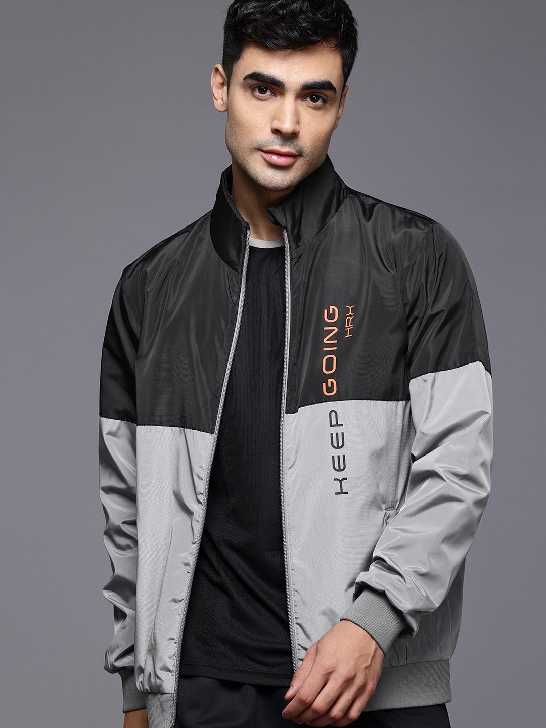 HRX by Hrithik Roshan Lifestyle Colourblocked Bomber Jacket