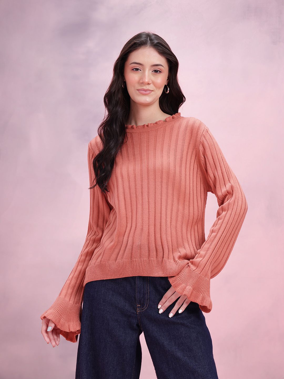 DressBerry Women Ribbed Acrylic Pullover