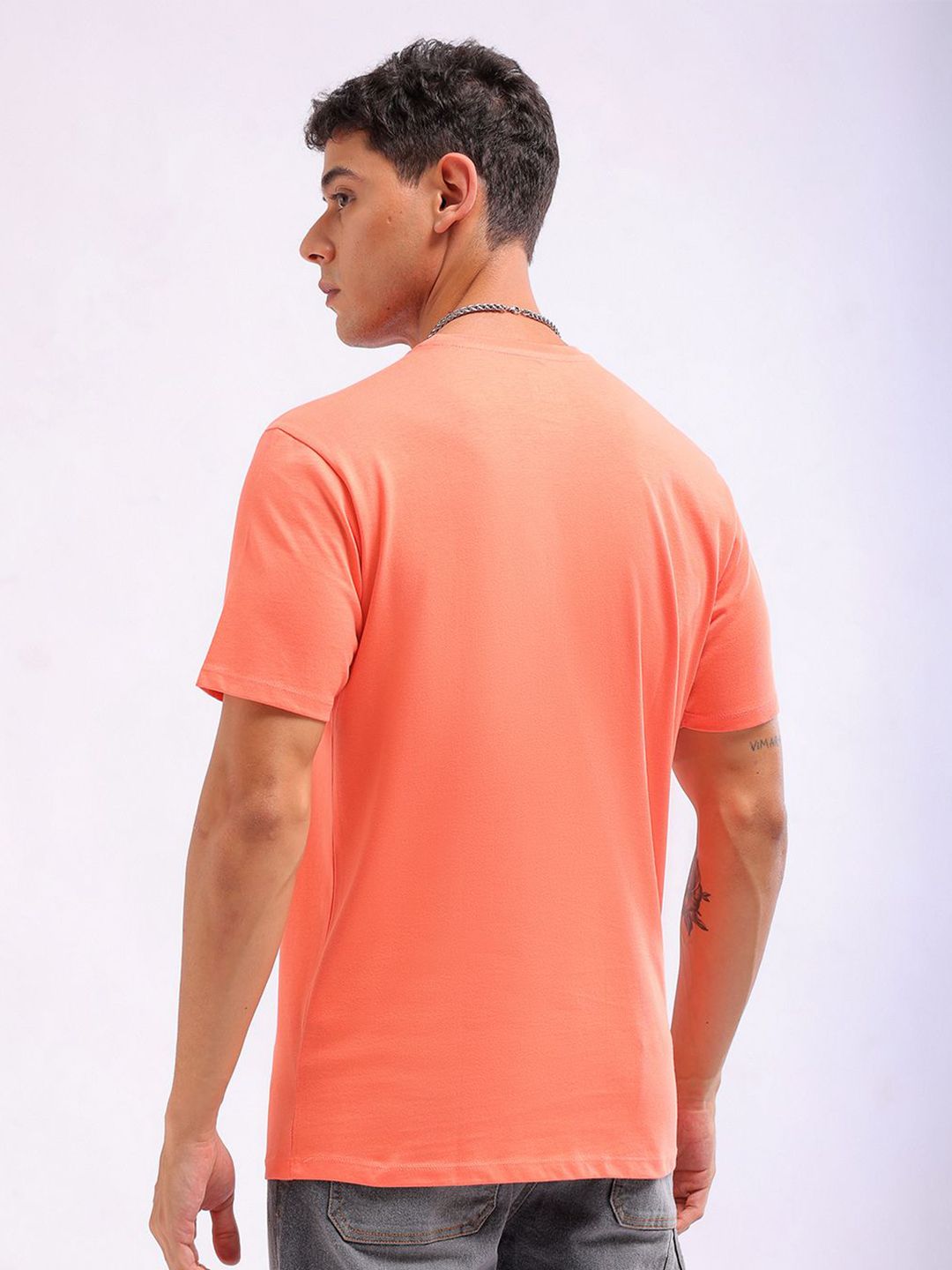 The Indian Garage Co Men Typography Printed Round Neck Slim Fit T-shirt