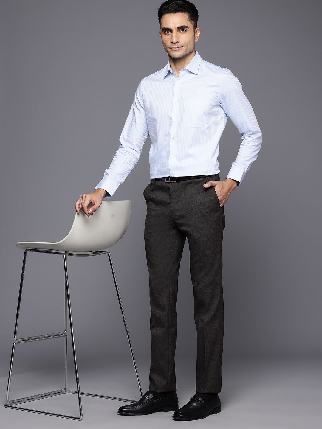 Raymond Men Checked Slim Fit Trousers