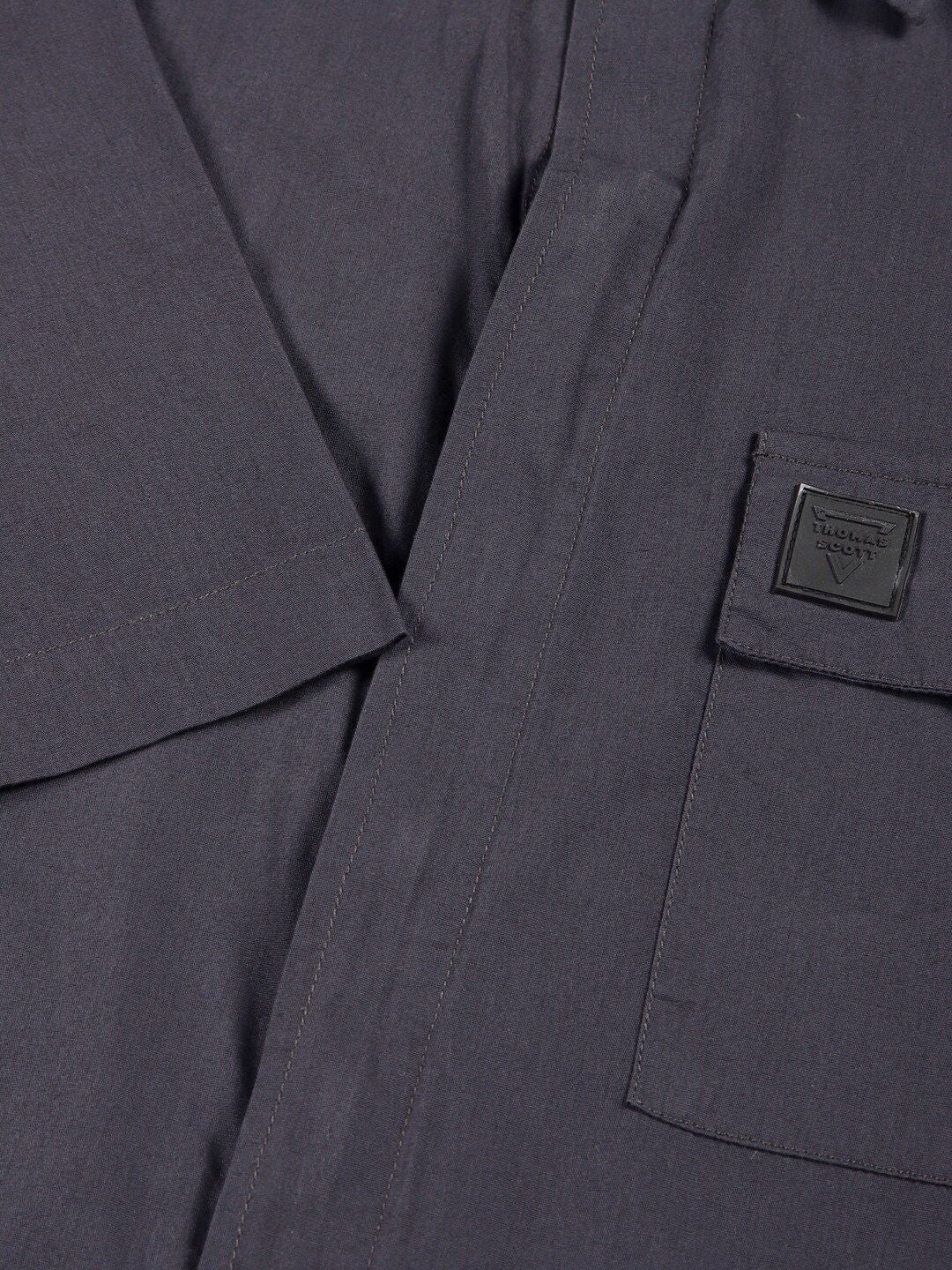 Thomas Scott Men Solid Premium Boxy Opaque Casual Shirt
