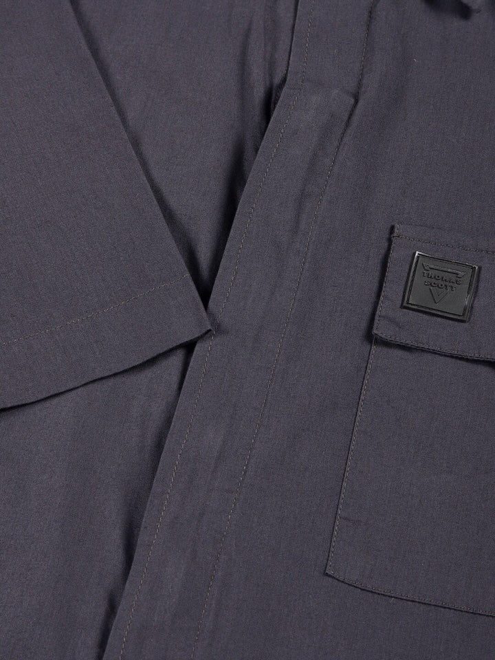 Thomas Scott Men Solid Premium Boxy Opaque Casual Shirt