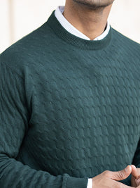 Powerlook Men Self-Design Pullover Sweater