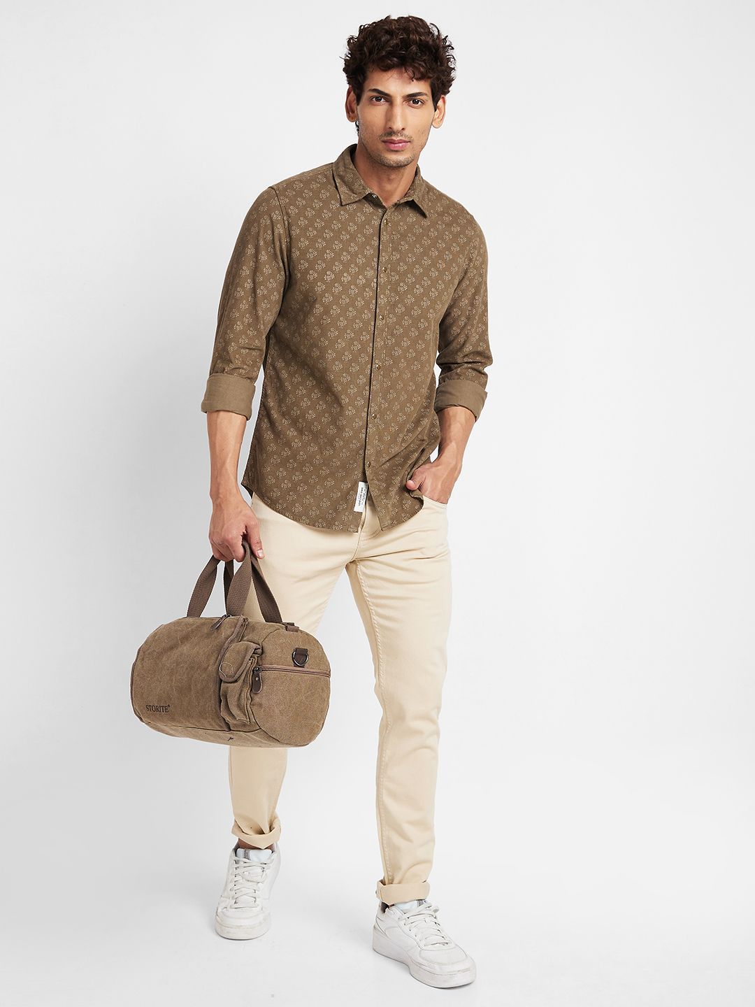 Being Human Men Pure Cotton Slim Fit Opaque Printed Casual Shirt