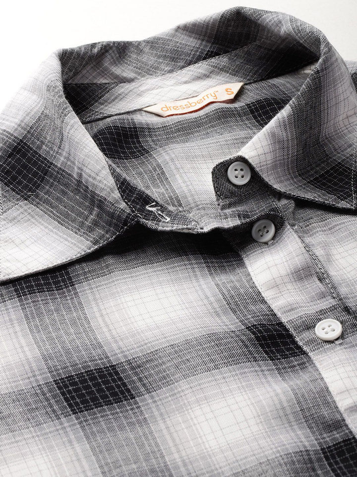 DressBerry Checked Casual Shirt with Tie