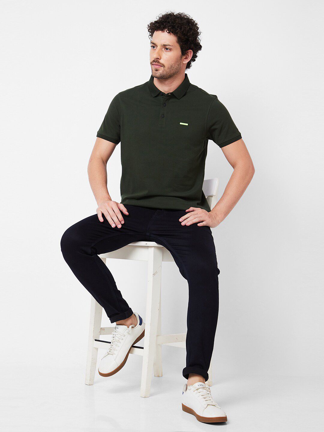 SPYKAR Polo Collar Cotton Slim Fit T-shirt