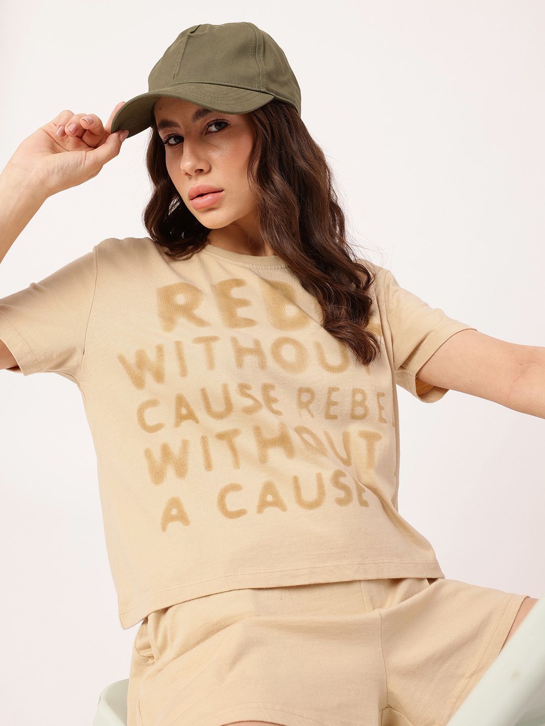 DressBerry Rebel Relaxed Fit Printed T-Shirt & Shorts Co-Ords