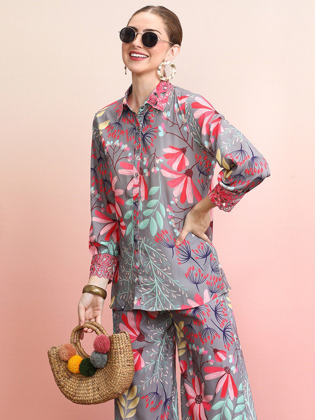 Indo Era Printed Shirt With Palazzo Co-Ords