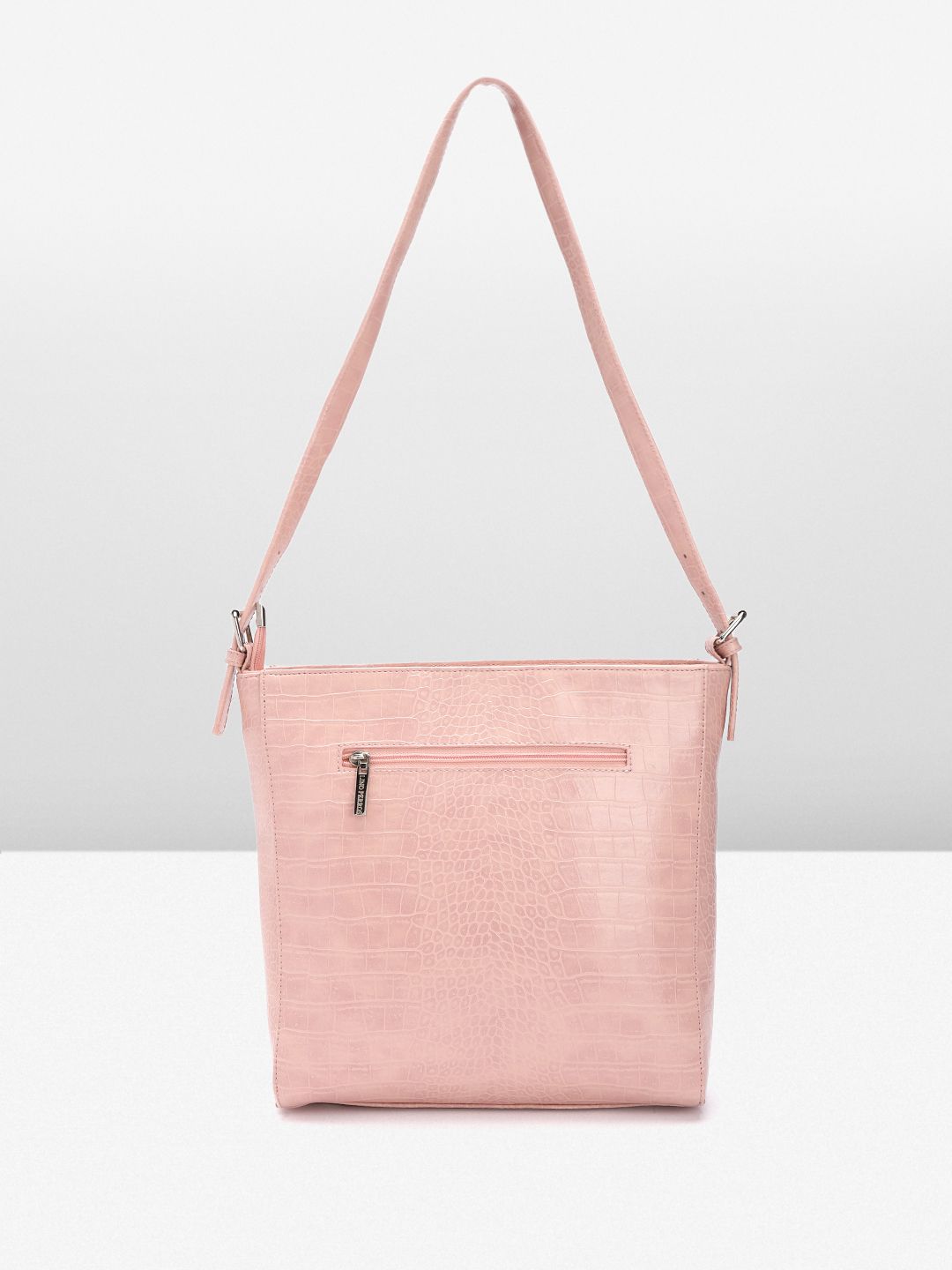 Lino Perros Women Croc Textured Structured Shoulder Bag