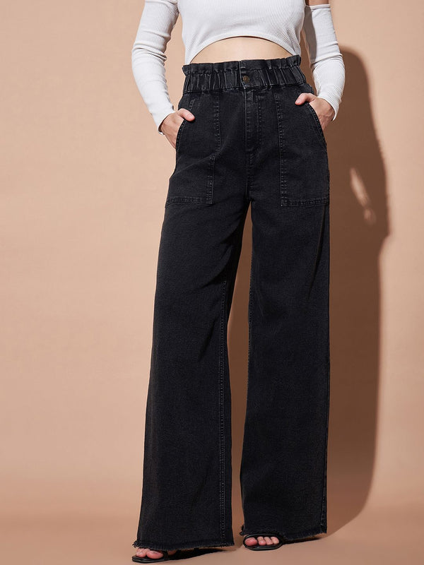 SASSAFRAS BASICS Women Straight Fit High-Rise Clean Look Light Fade Jeans