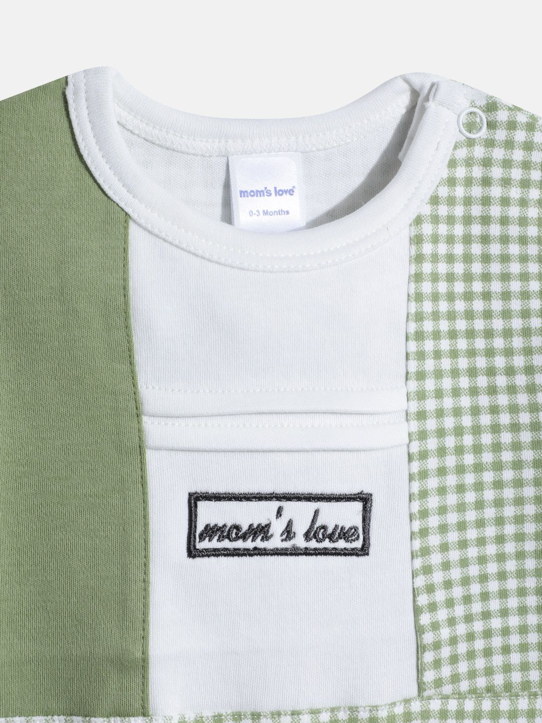 Moms Love Infant Boys Checked Pure Cotton Romper