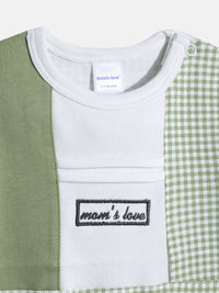 Moms Love Infant Boys Checked Pure Cotton Romper
