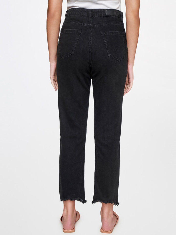 AND Women Black Mom Fit Trousers