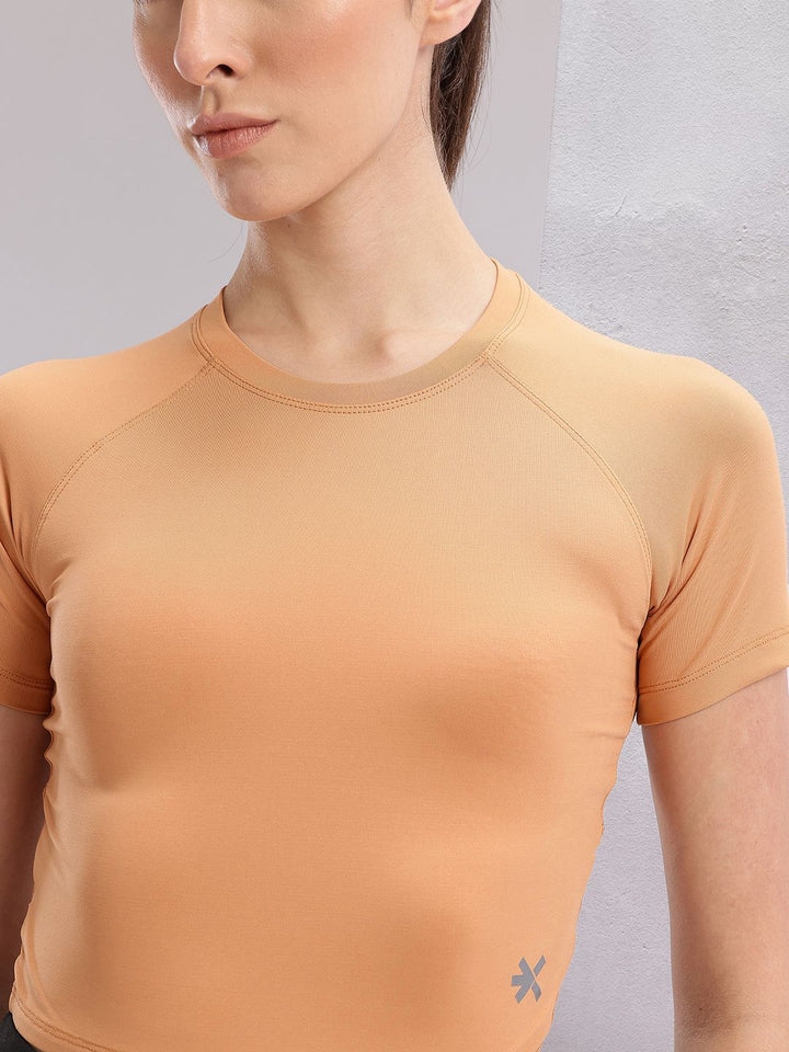 HRX by Hrithik Roshan Women Cut Outs Slim Fit Crop Training T-shirt