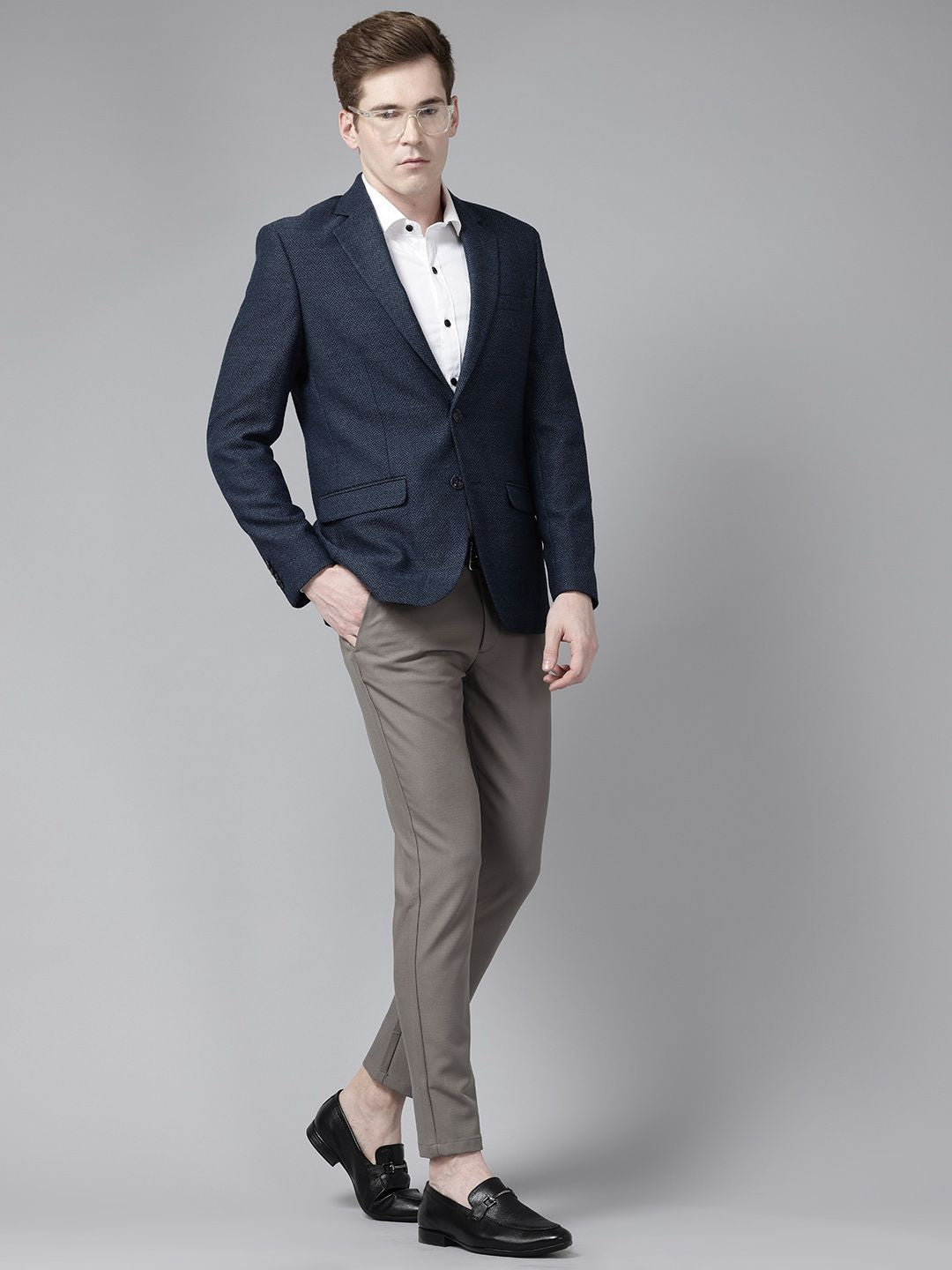 Park Avenue Self-Design Single-Breasted Semiformal Blazer