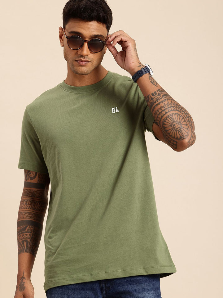 Being Human Pure Cotton Drop-Shoulder Sleeves Relaxed Fit T-shirt