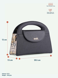 ZOUK Printed Structured Sling Bag with Applique