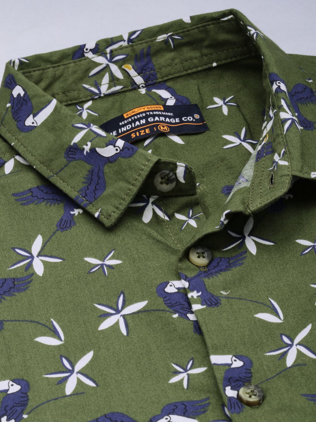 The Indian Garage Co Men Slim Fit Floral Printed Resortwear Shirt