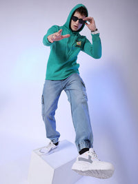 The Indian Garage Co Men Clean Look Light Fade Stretchable Cargo Denim Joggers