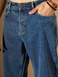 DENNISON Men Smart Baggy Fit Clean Look Cotton Jeans