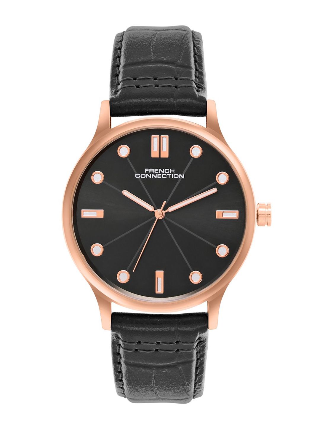 French Connection Men Dial & Leather Wrap Around Straps Analogue Watch FCN0148BL