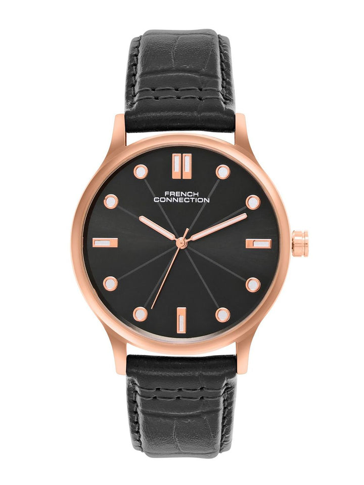 French Connection Men Dial & Leather Wrap Around Straps Analogue Watch FCN0148BL