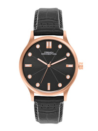 French Connection Men Dial & Leather Wrap Around Straps Analogue Watch FCN0148BL