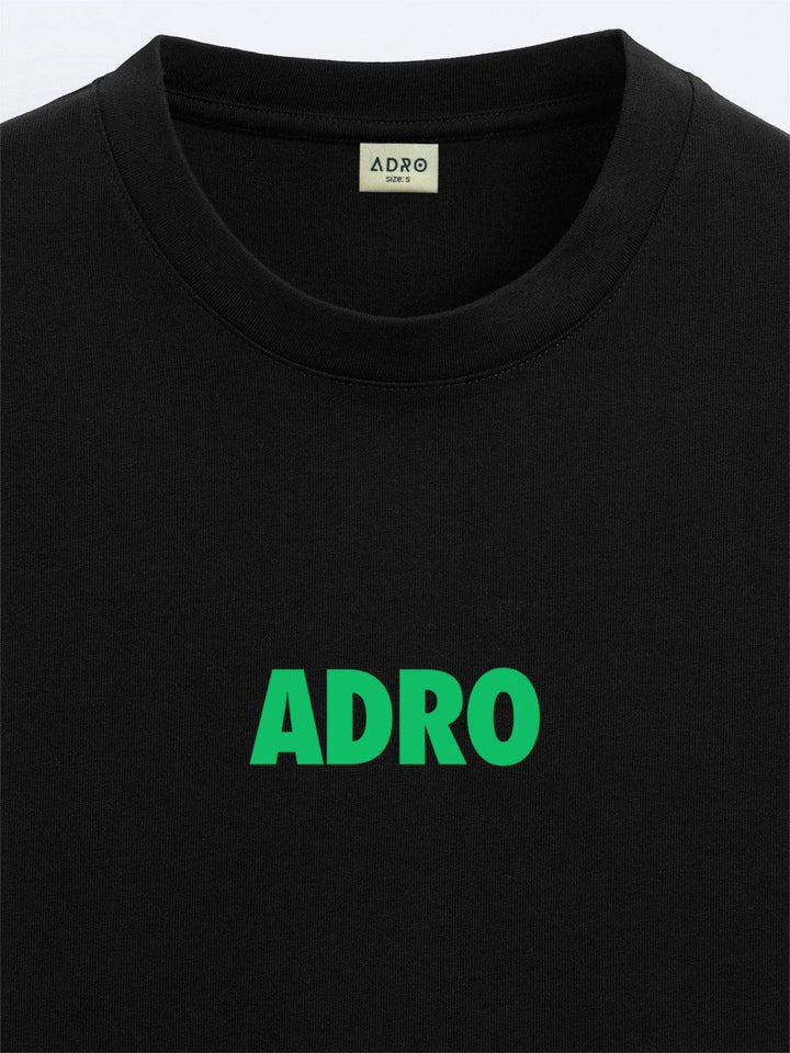 ADRO Men Typography Printed Round Neck Cotton Oversized T-Shirt