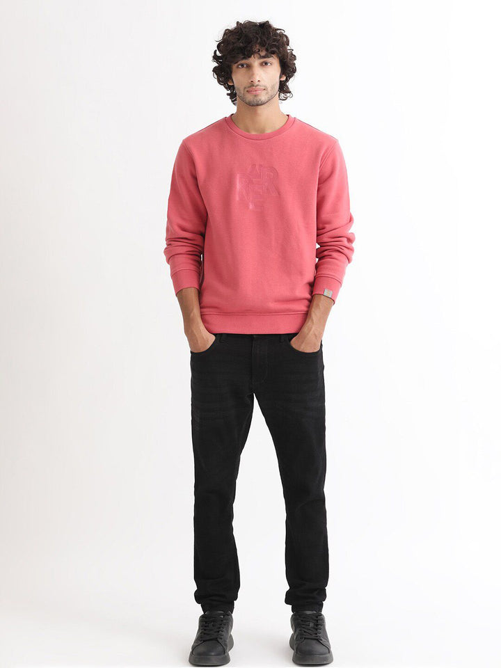 RARE RABBIT Men Verano Round Neck Cotton Sweatshirt