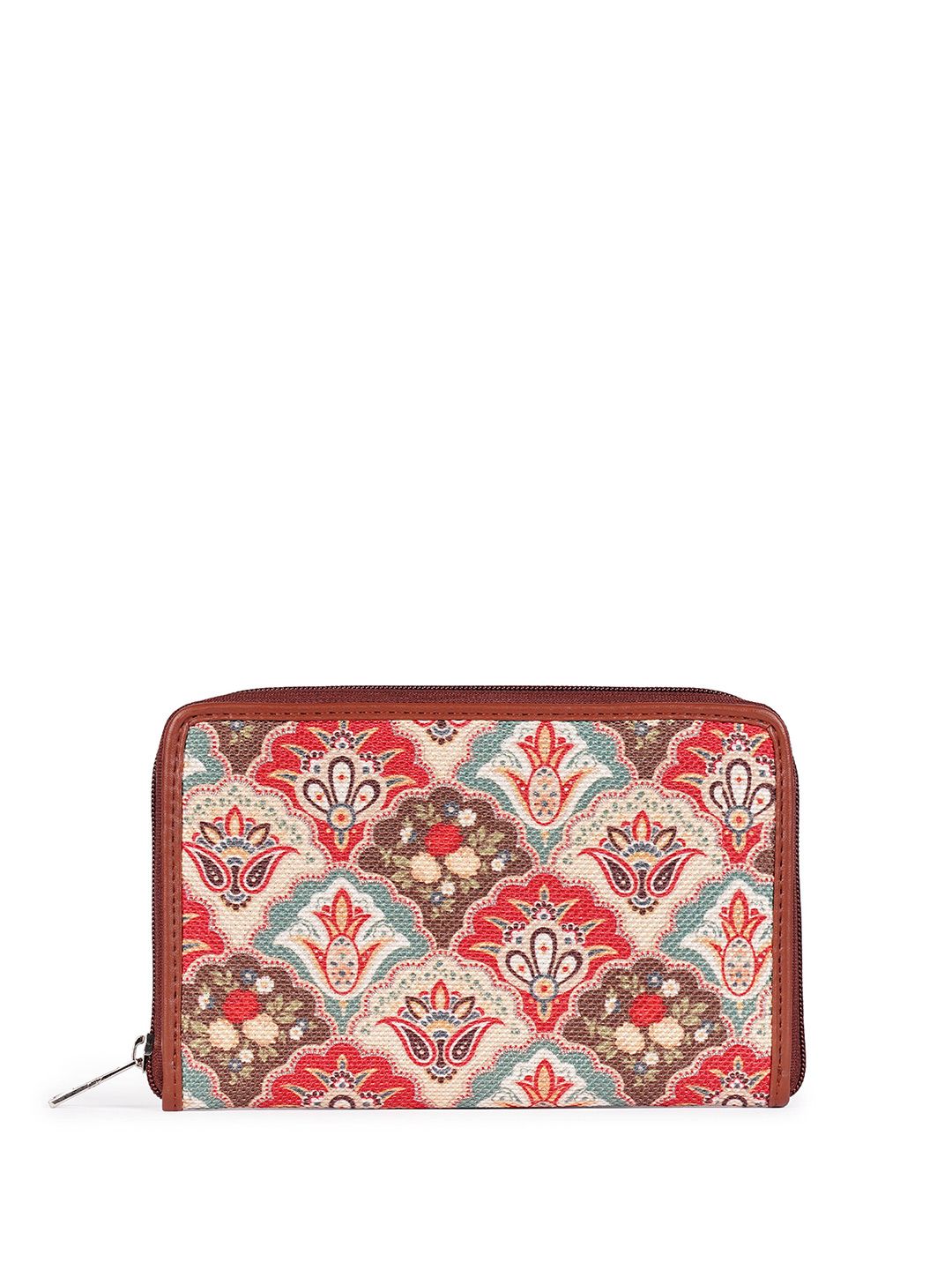 ZOUK Women Floral Printed Zip Around Wallet