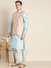 SOJANYA Men Blue Ethnic Motifs Kurta with Churidar