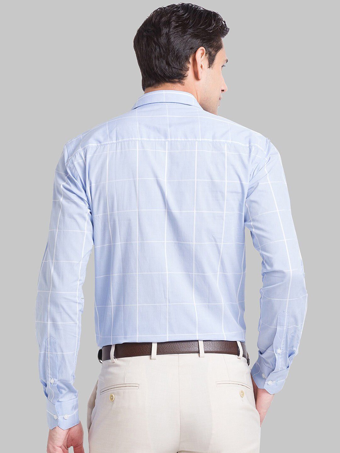 Park Avenue Slim Fit WindowPane Memeriksa Baju Formal Organik