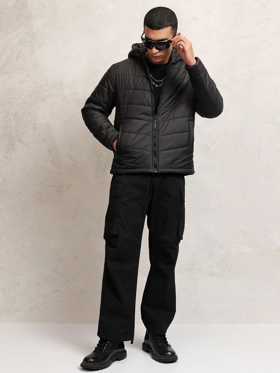 Highlander Men Selap Jaket Puffer dengan Hood