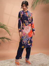 Vishudh Floral Printed Straight Kurta with Trousers